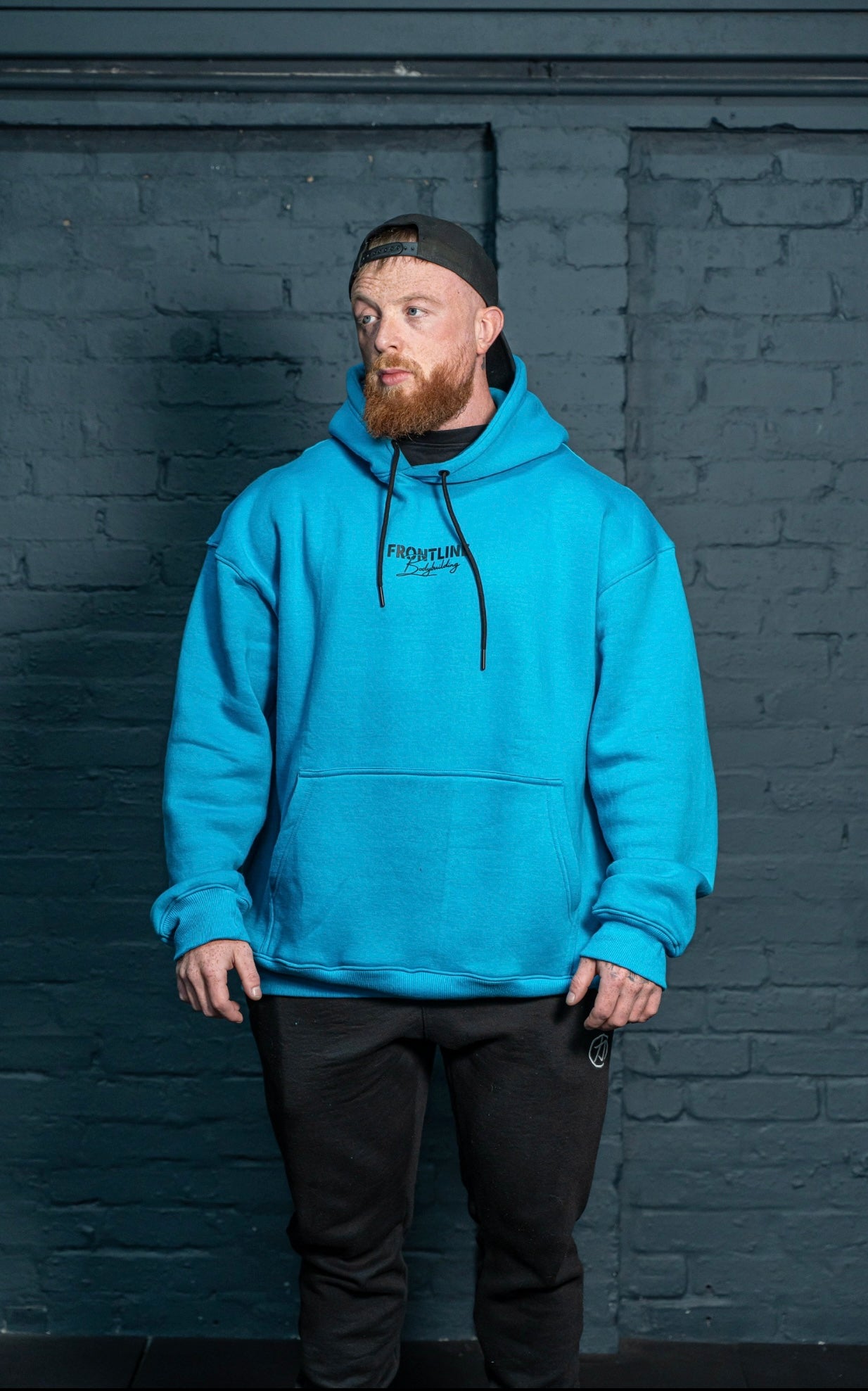 Built To Be Better Hoodie Black on Electric Blue