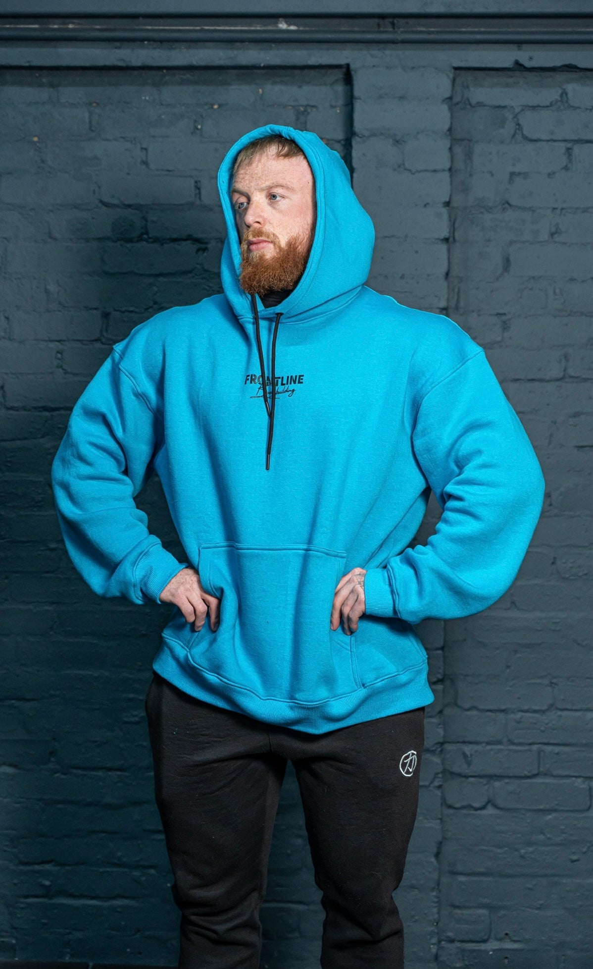 Built To Be Better Hoodie Black on Electric Blue